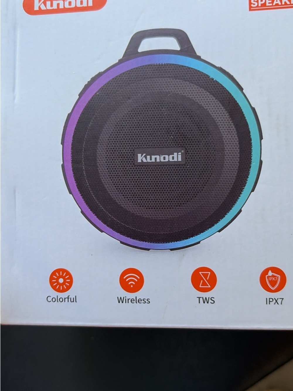 Portable Wireless Bluetooth Speaker - Black with Gradient RGB Ring